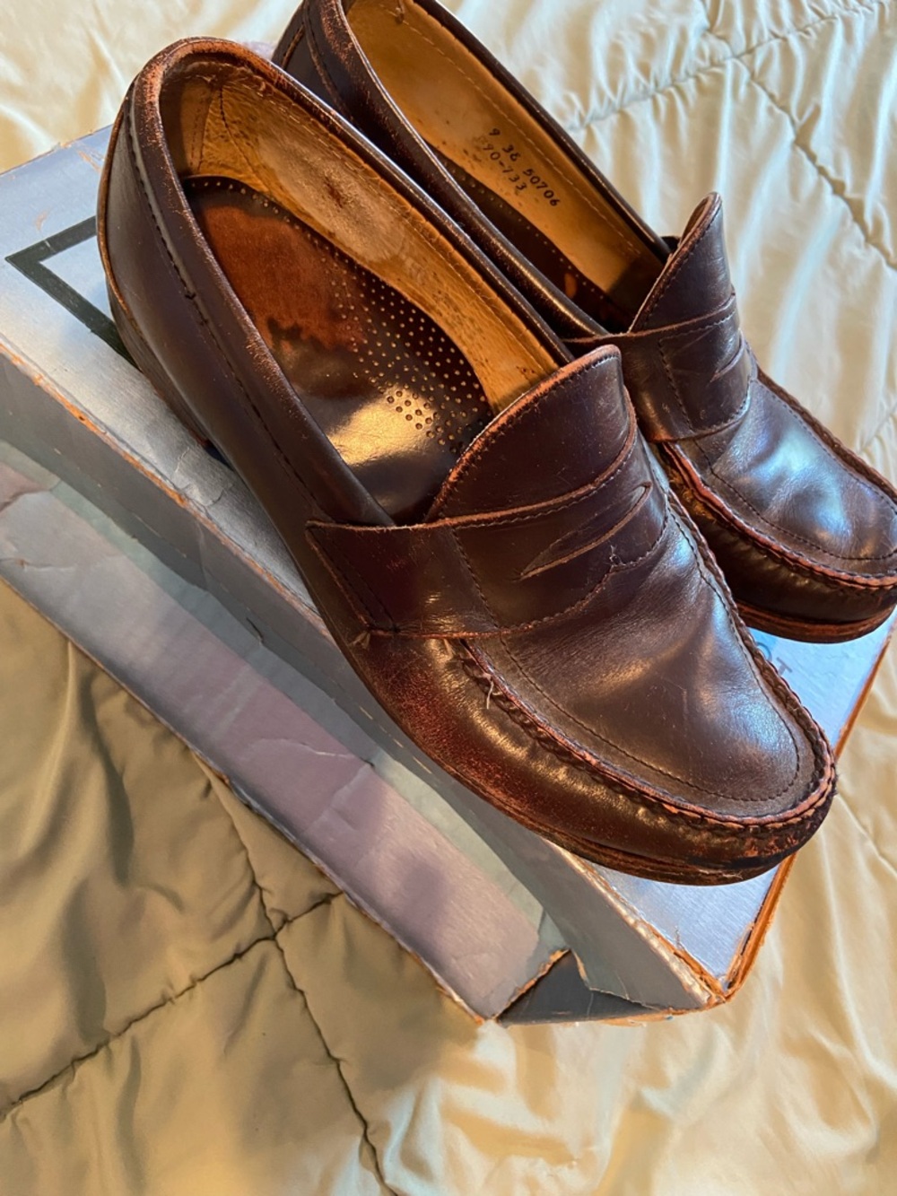 Men's Brown Leather Penny Loafers - Picture 2 of 6
